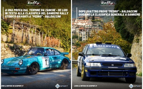 Sanremo Rally Storico – De Zanche scavalca “Pedro” a una Prova speciale dalle fine