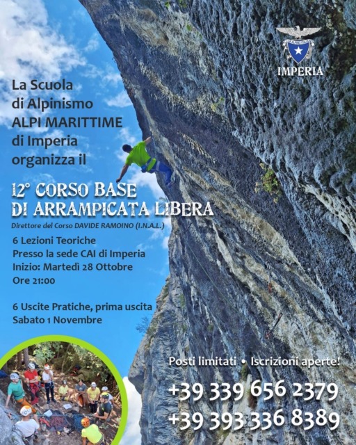 A Imperia il 12° Corso Base di Arrampicata Libera organizzato dal CAI Alpi Marittime