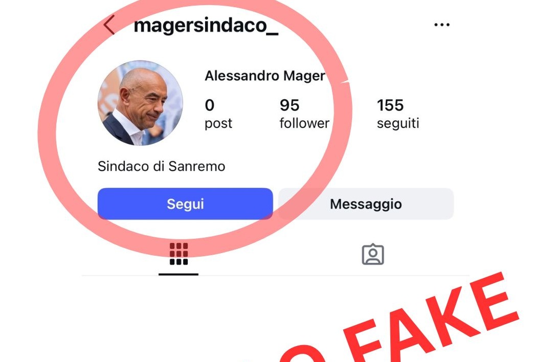 Profilo fake del sindaco Mager su Instagram