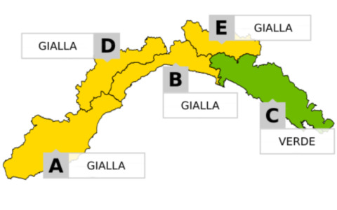 Maltempo: torna l’allerta gialla