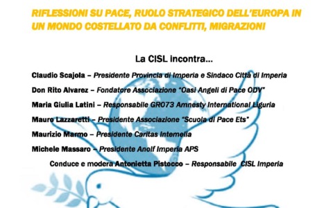 Le ragioni della Pace: incontro promosso dalla Cisl