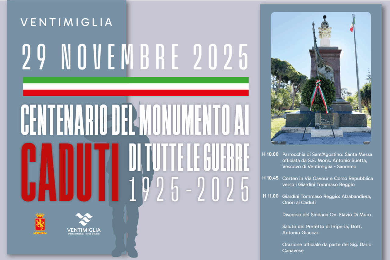 Ventimiglia celebra il centenario del monumento ai caduti