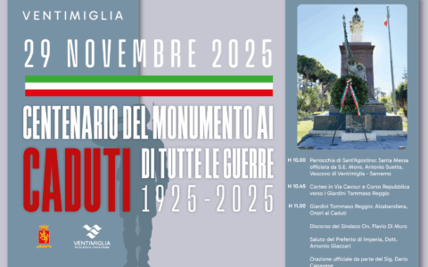 Ventimiglia celebra il centenario del monumento ai caduti