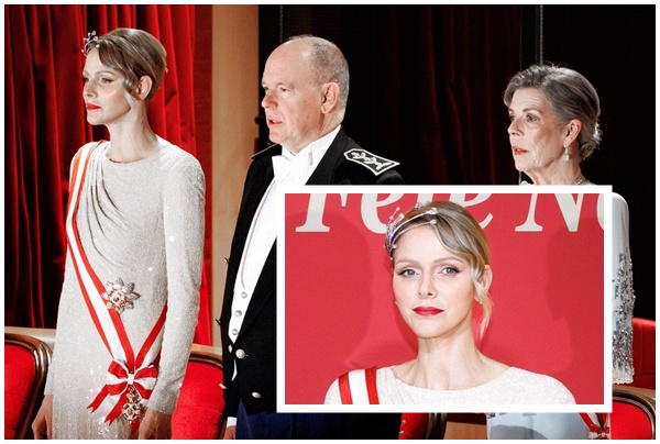 Charlene di Monaco torna in pubblico indossando la tiara di diamanti regalo di matrimonio di Alberto II