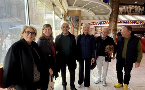 La console generale tedesca Susanne Welter in visita al Teatro Ariston con il Sindaco Mager e i fratelli Vacchino