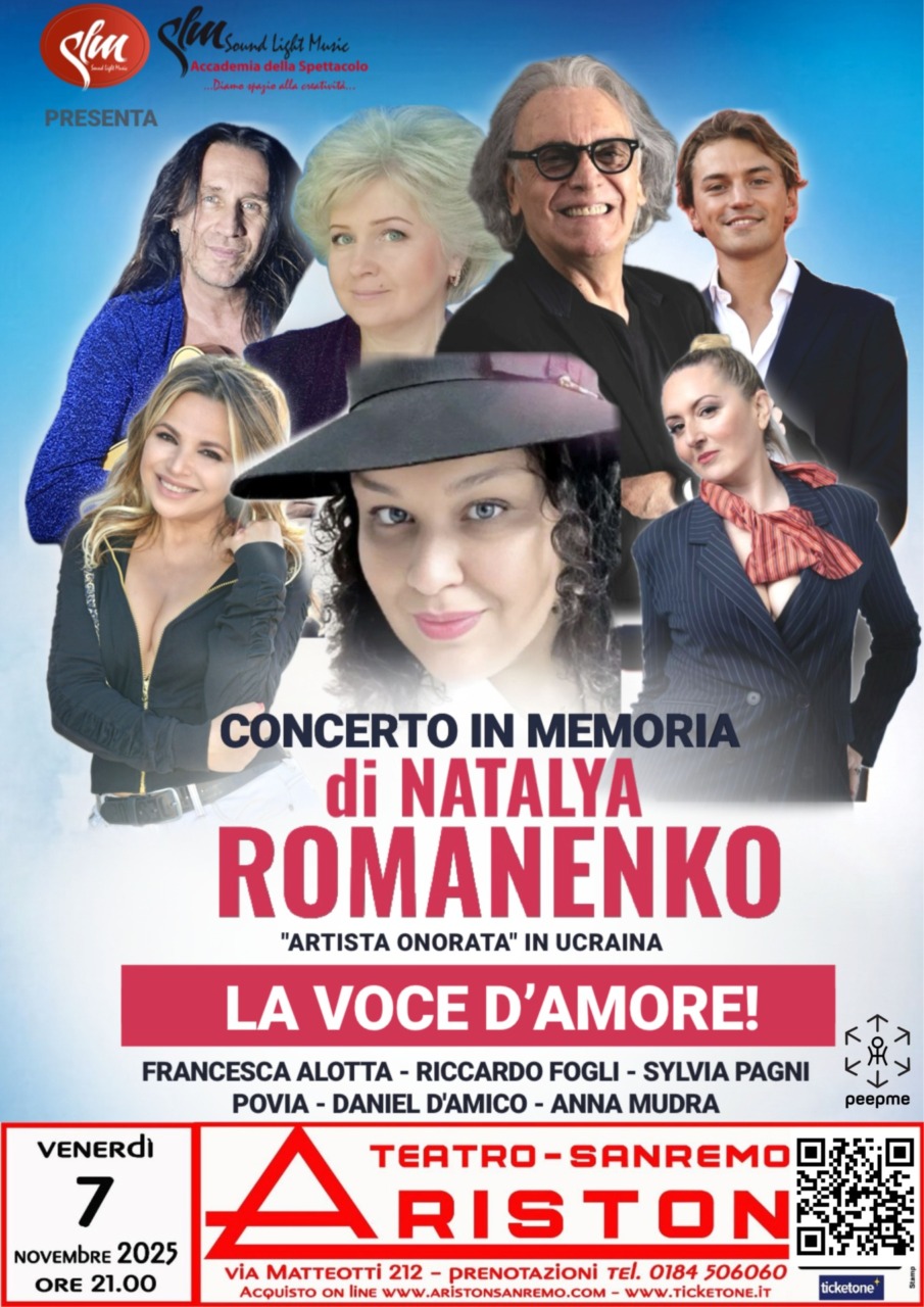 All’Ariston un concerto in memoria della cantante ucraina Natalya Romanenko