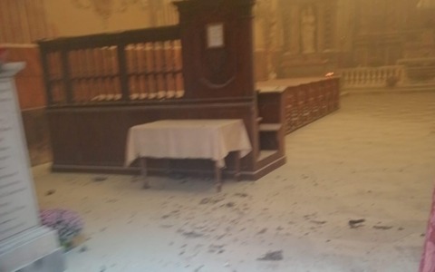 Incendio nell’Oratorio della  Confraternita dei Bianchi a Taggia