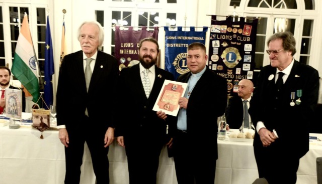 I 70 anni del Lions Club Sanremo Host con i riconoscimenti Melvin Jones a don Rito e al dottor Battaglia