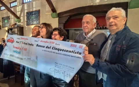 Dal Fiat 500 Club Italia 3000 euro all’Unicef di Imperia