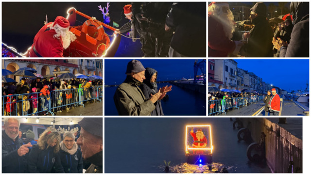 A Imperia Babbo Natale arriva dal mare