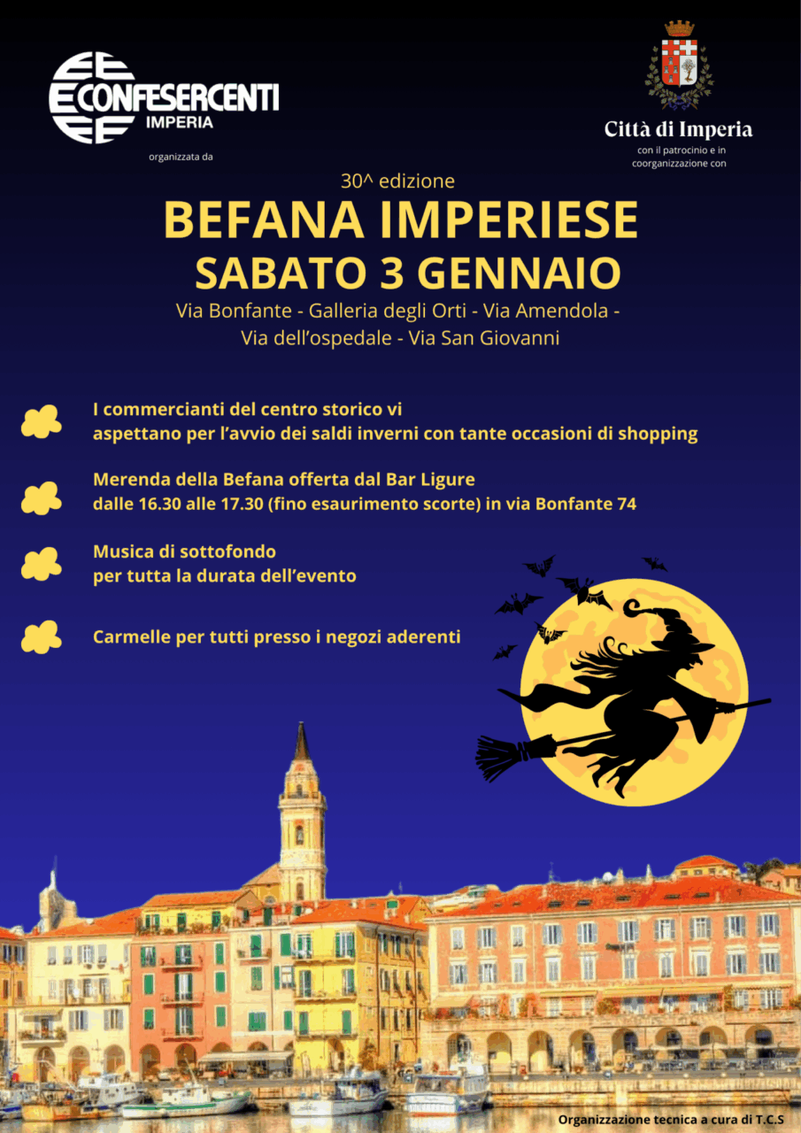 La befana imperiese arriva il 3 gennaio