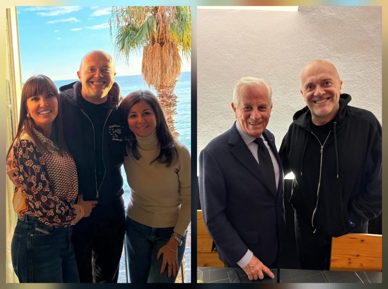 Max Pezzali a Imperia, la foto col sindaco