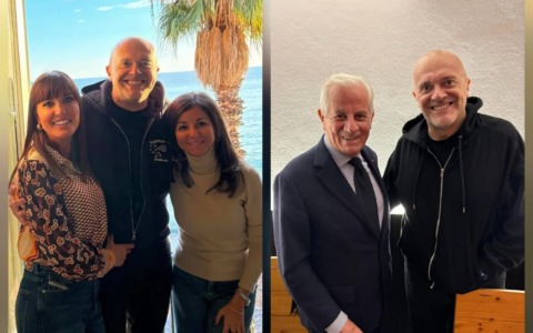 Max Pezzali a Imperia, la foto col sindaco