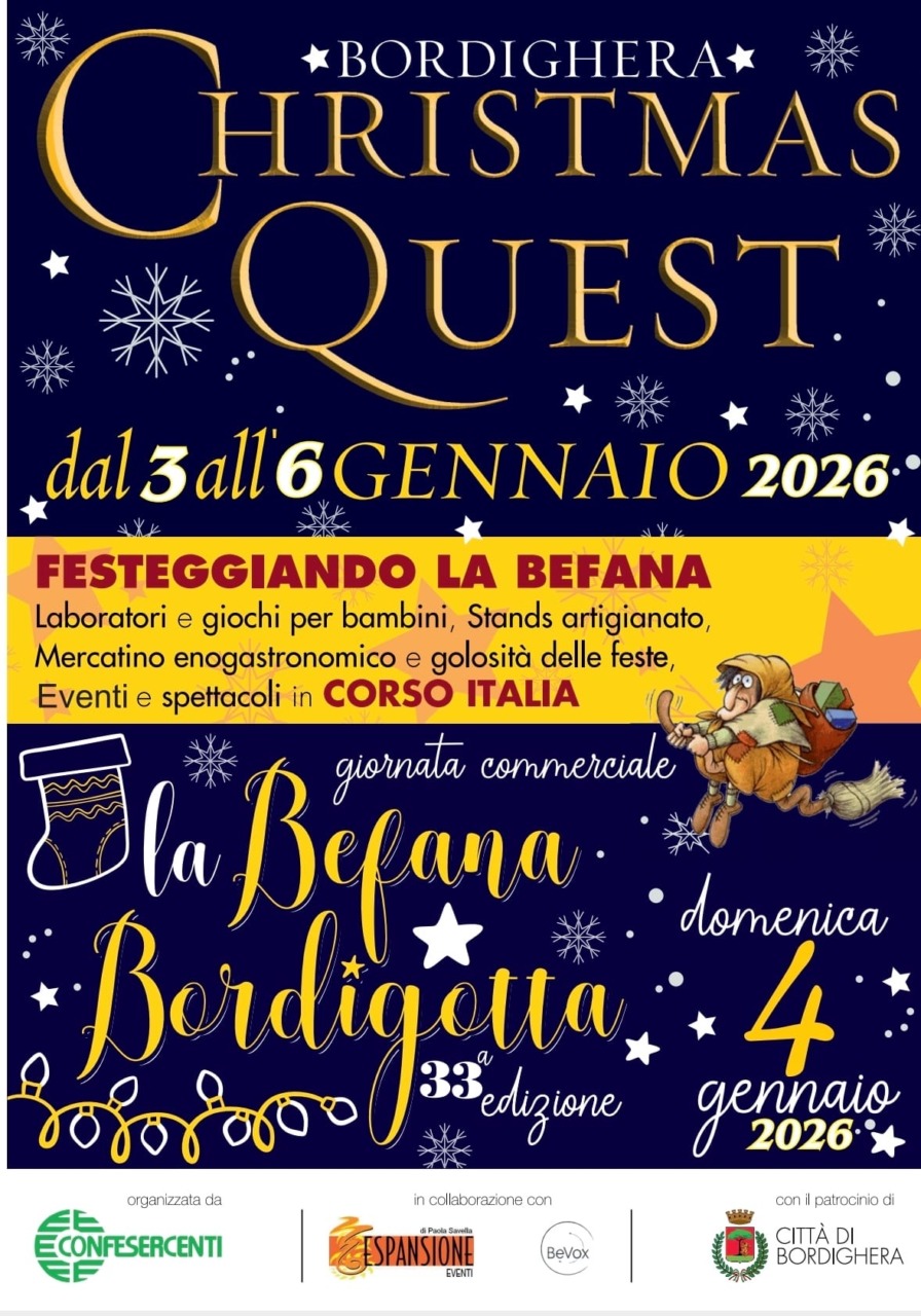 Confesercenti celebra la Befana Bordigotta: shopping, musica e animazioni per tutta la famiglia