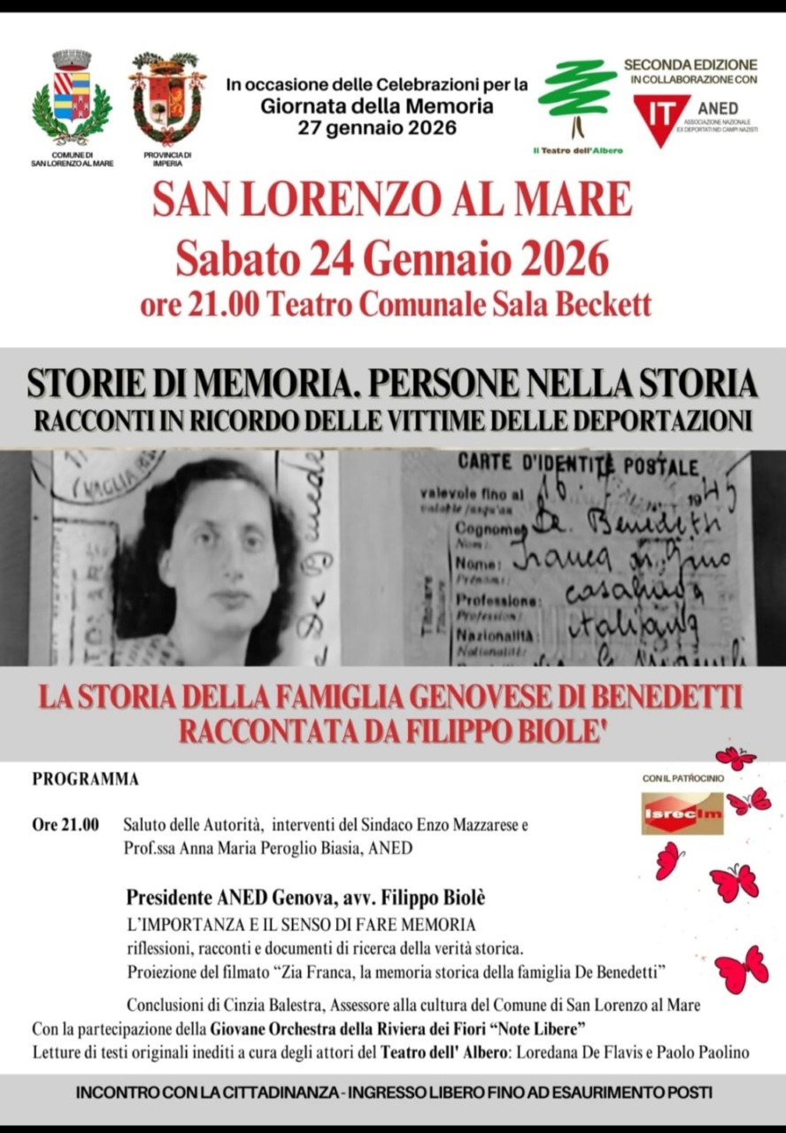 Giorno della Memoria, tante iniziative in programma in provincia di Imperia