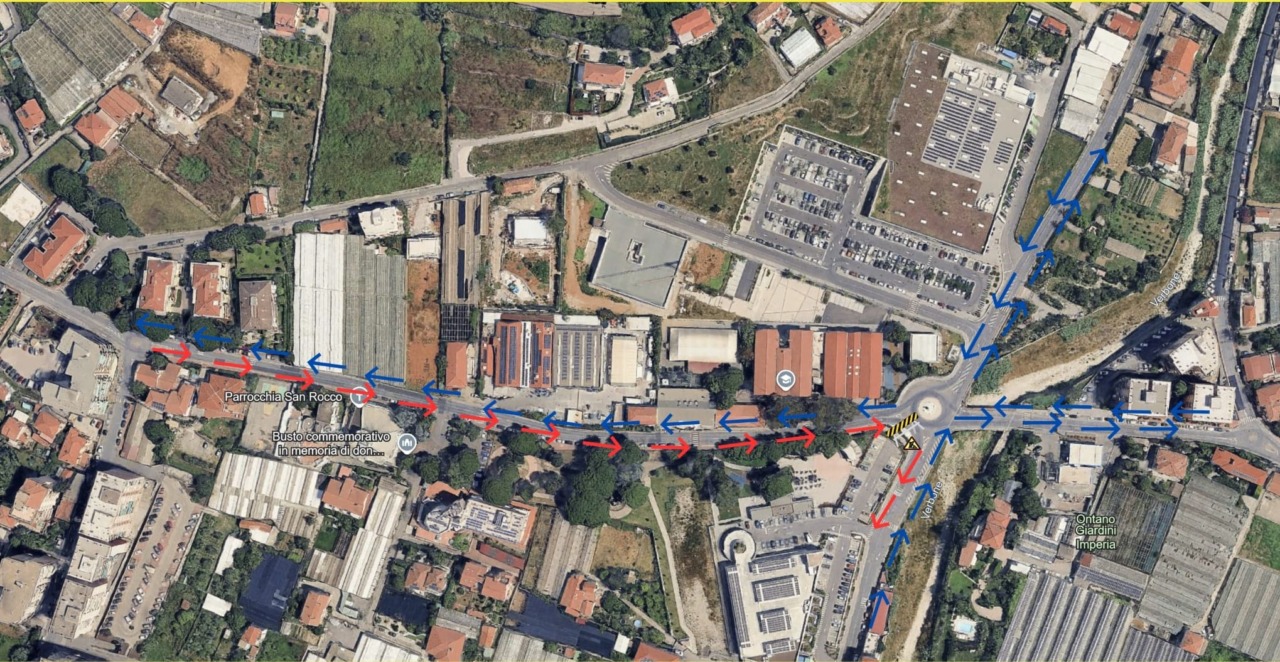 Attenzione: nuova modifiche alla viabilità a Vallecrosia per lavori su strada