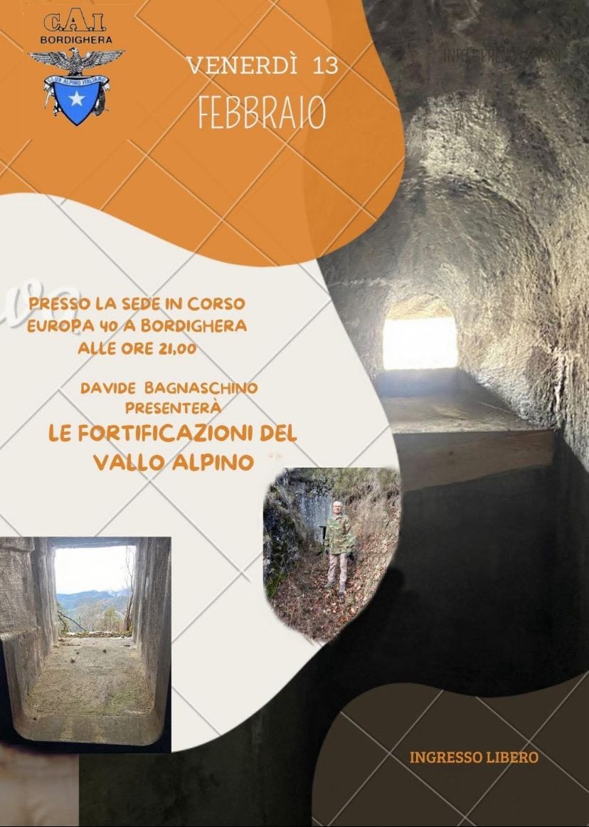 Le fortificazioni del Vallo Alpino: incontro del Cai Bordighera