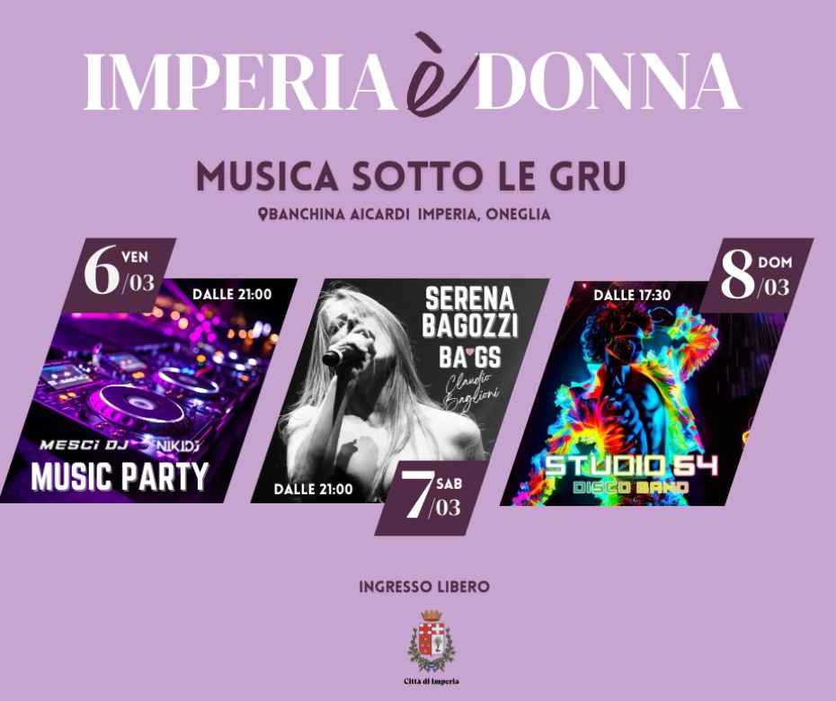 Imperia celebra l’universo femminile con “Musica sotto le gru”