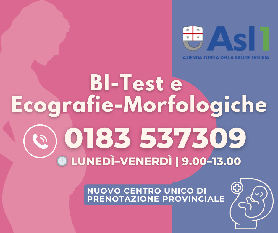 Attivo il Centro Unico di Prenotazione Provinciale per Bi-Test ed Ecografie Morfologiche