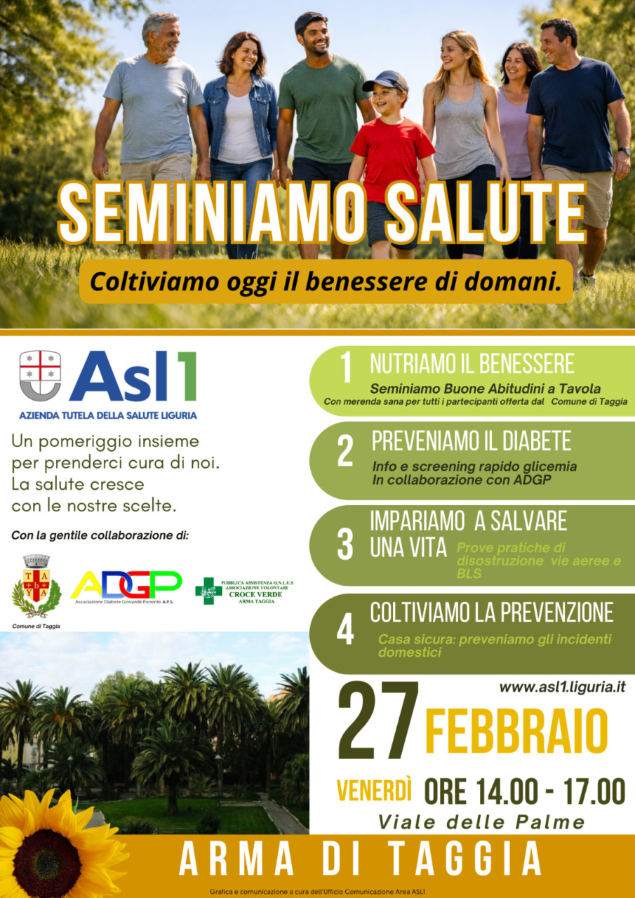 “Seminiamo Salute”: Asl1 porta prevenzione e benessere in piazza ad Arma di Taggia