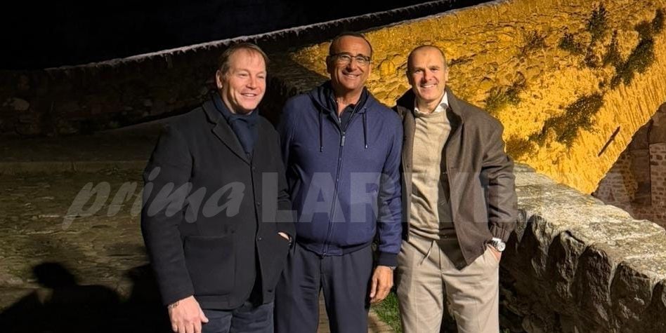 Il conduttore del Festival di Sanremo Carlo Conti in visita a Dolceacqua