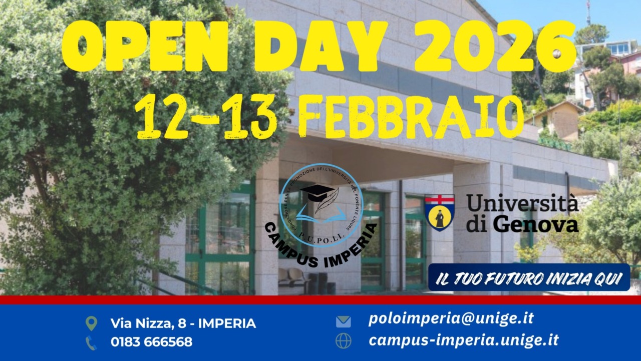 Campus di Imperia, Open Day UNIGE: due giorni per scegliere il proprio futuro