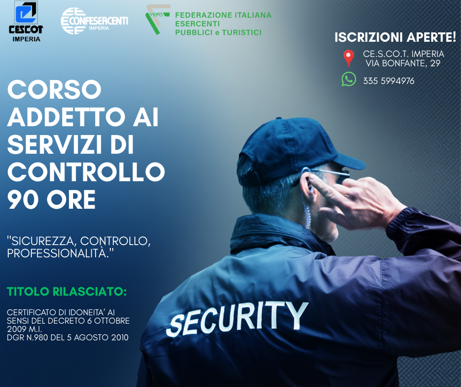 Sicurezza nei locali, al via corso di formazione