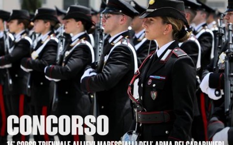 Un concorso per 898 allievi marescialli dei Carabinieri