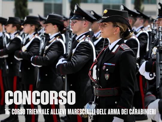 Un concorso per 898 allievi marescialli dei Carabinieri