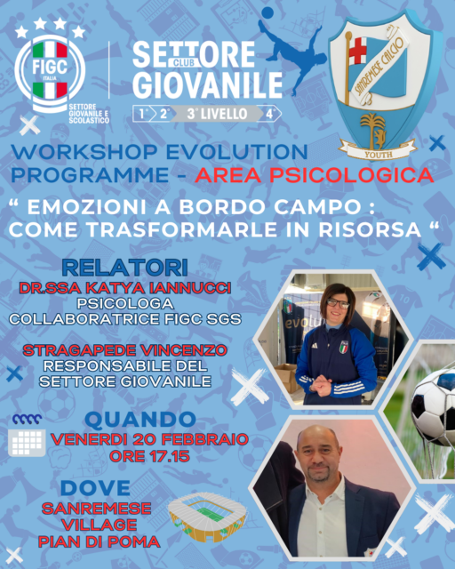 Sanremese: incontro formativo sulle emozioni a bordo campo