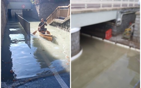 “Caronte S.p.a. effettua servizio navetta in Via Noaro”. Il sottopasso di nuovo allagato