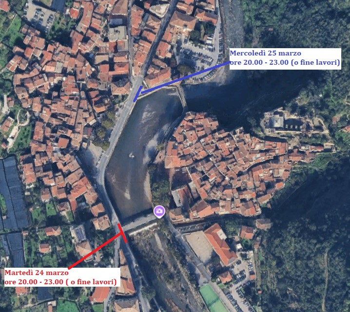 Avviso di interruzione della viabilità a Dolceacqua