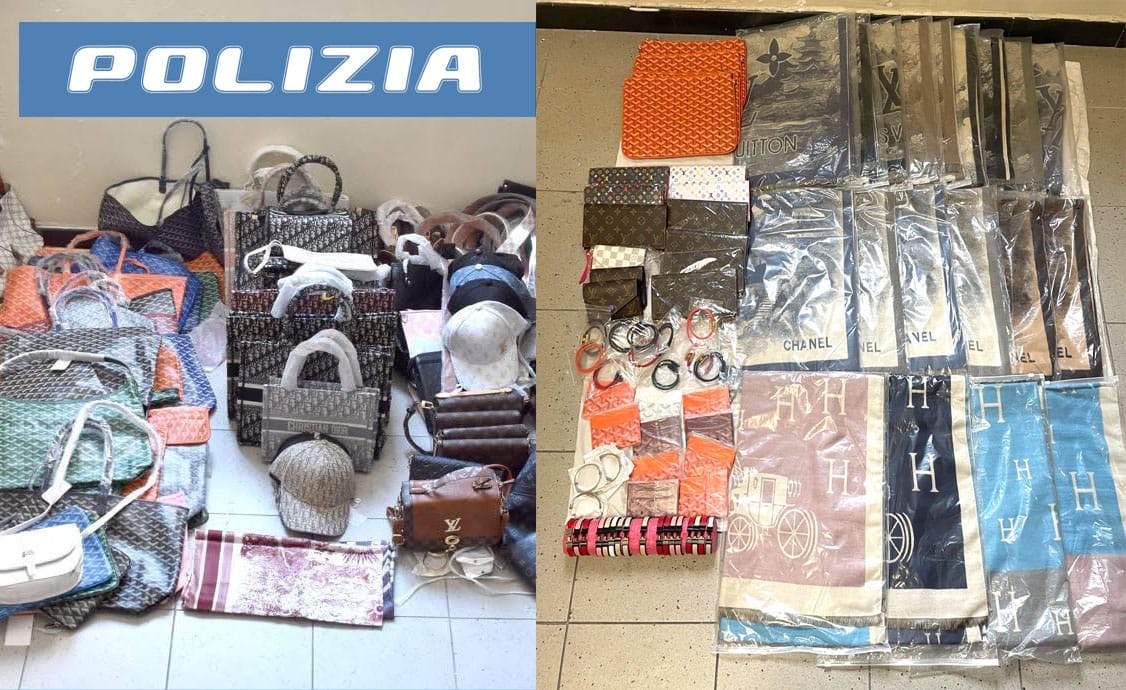 Borsette, foulard e cinture contraffatte, maxi sequestro a Ventimiglia