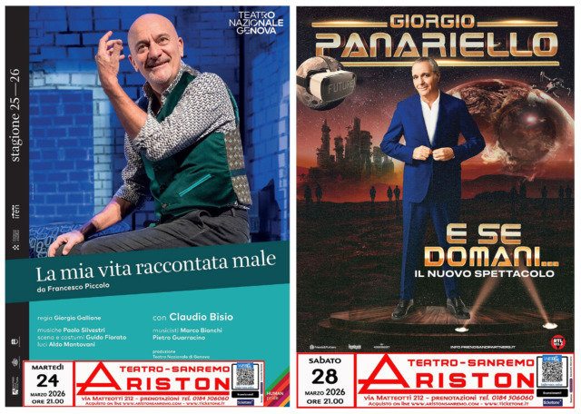 Il Teatro Ariston riapre dopo il Festival di Sanremo, Claudio Bisio e Giorgio Panariello inaugurano la stagione