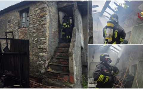 Incendio in un casa rurale a taggia, intervengono i vigili del fuoco