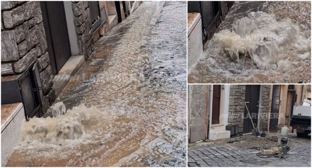 Esplode una conduttura, copiosa perdita di acqua a Ospedaletti