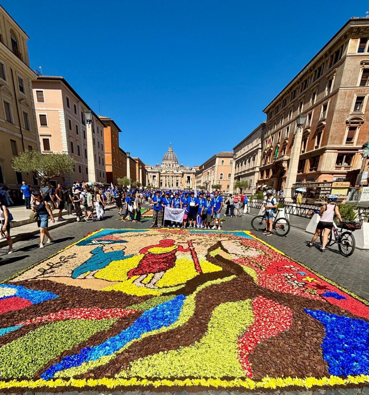 Da Diano Marina a Roma per realizzare l’Infiorata di via Della Conciliazione davanti a San Pietro
