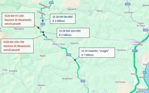 Statale 28, al via interventi su viadotto Pieve di Teco e nuova videosorveglianza