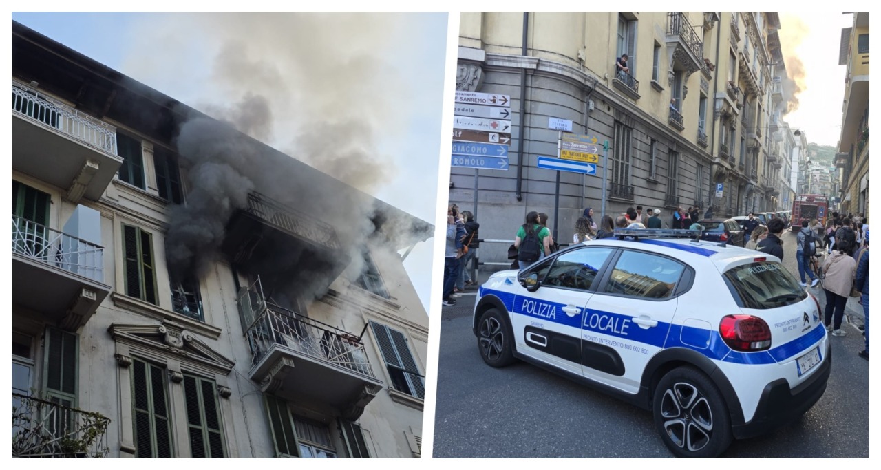 Incendio in un appartamento in Via Zeffiro Massa a Sanremo