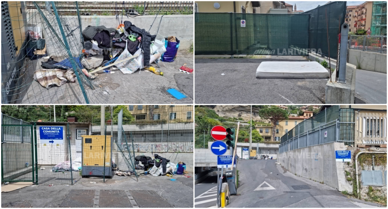 Inciviltà e degrado sulla strada che conduce al Palasalute di Ventimiglia