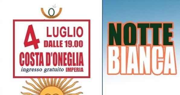 Notte Bianca a Costa d’Oneglia questo sabato