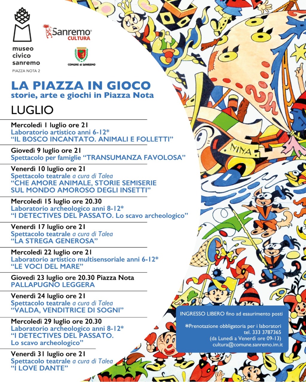 Laboratori estivi per bambini in piazza Nota