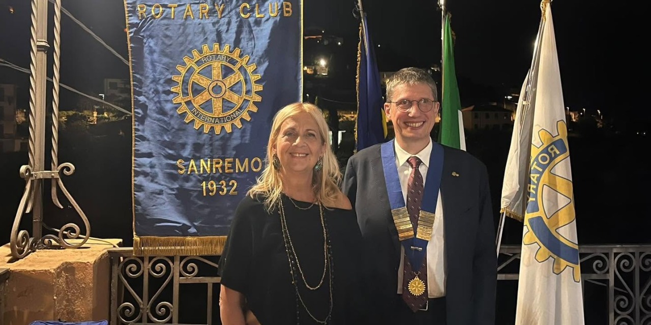 Christian Del Vento nuovo presidente Rotary Club Sanremo. Passaggio di consegne con Stefania Sandra