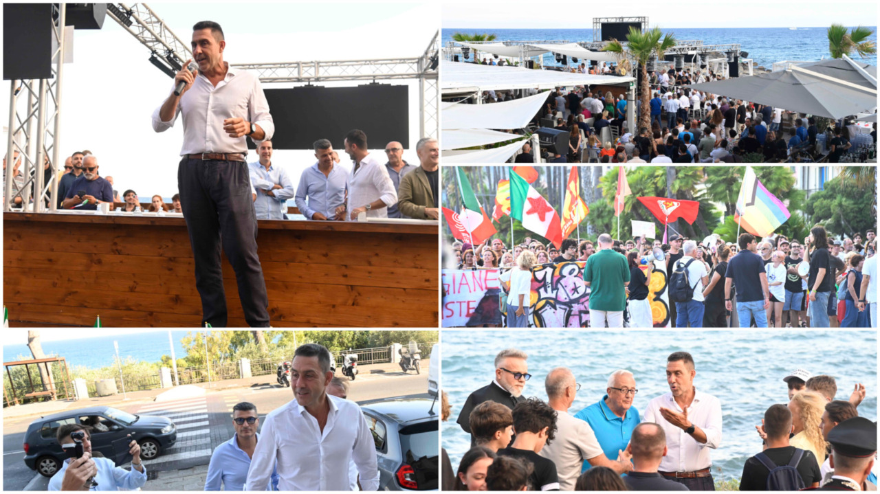 Il generale Vannacci a Imperia tra saluti romani e contestatori