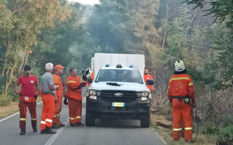 Volontari della Protezione Civile della Provincia di Imperia in Calabria in missione contro gli incendi boschivi
