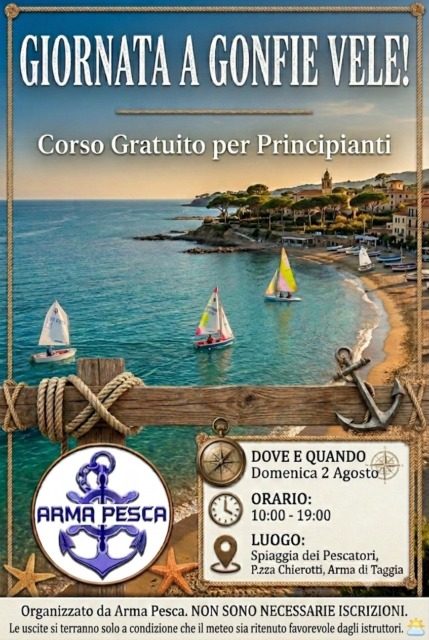 Domani scuola vela con Arma Pesca