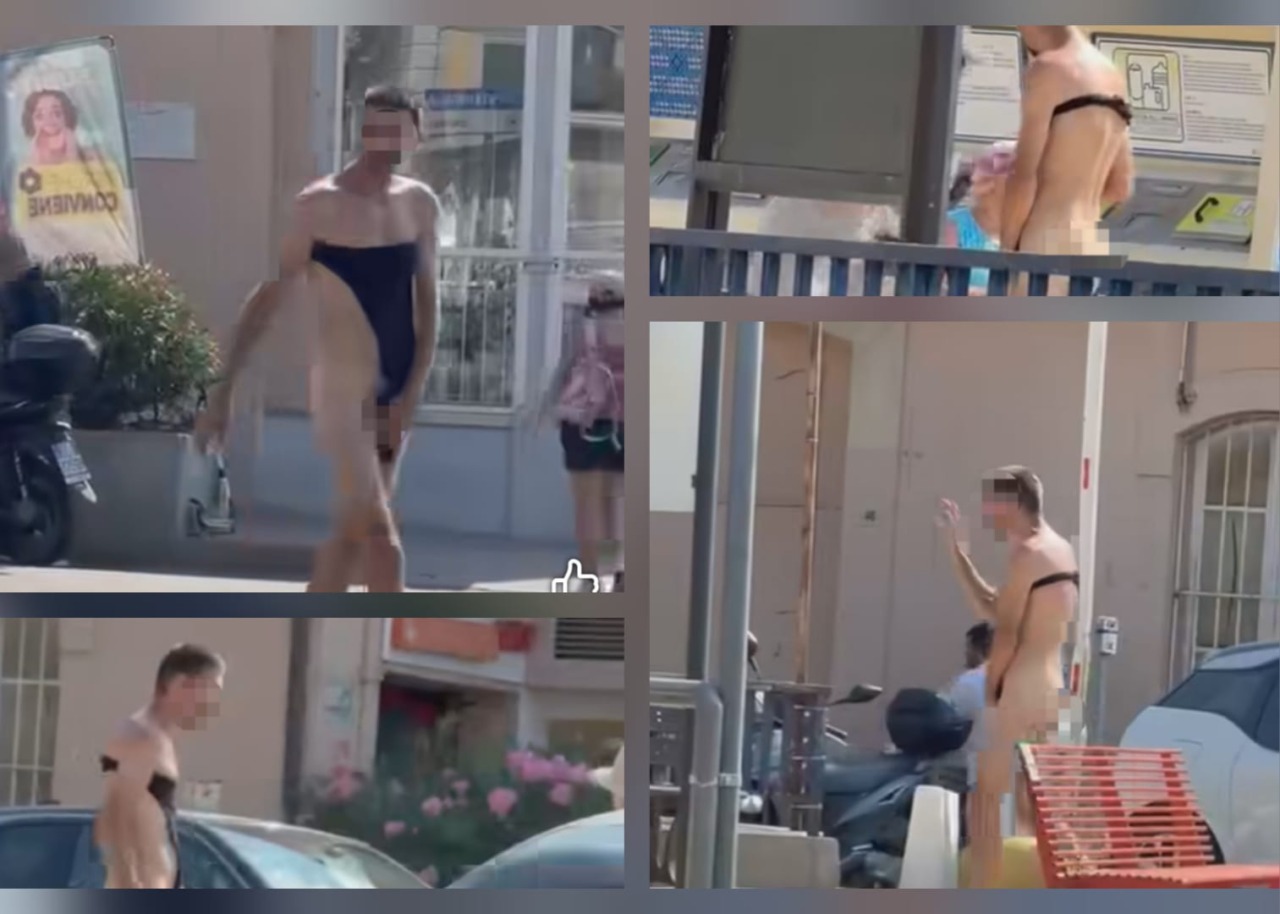 Uomo completamente nudo a Sanremo imbarazzo da piazza Colombo a Porto Vecchio