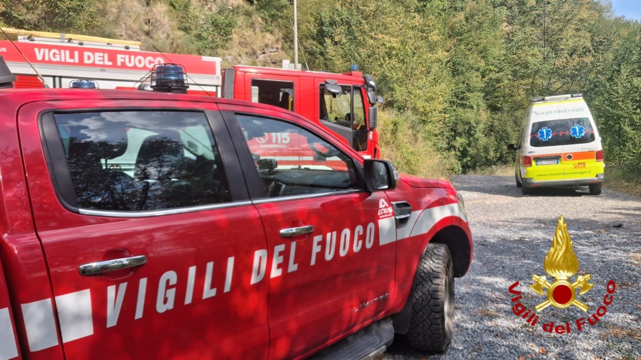 Biker infortunato in un sentiero a Molini di Triora