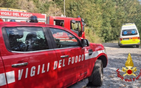 Biker infortunato in un sentiero a Molini di Triora
