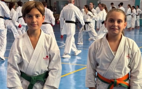 Alfredo Balestra e Anita Guzzon piccoli campioni sanremesi di karate